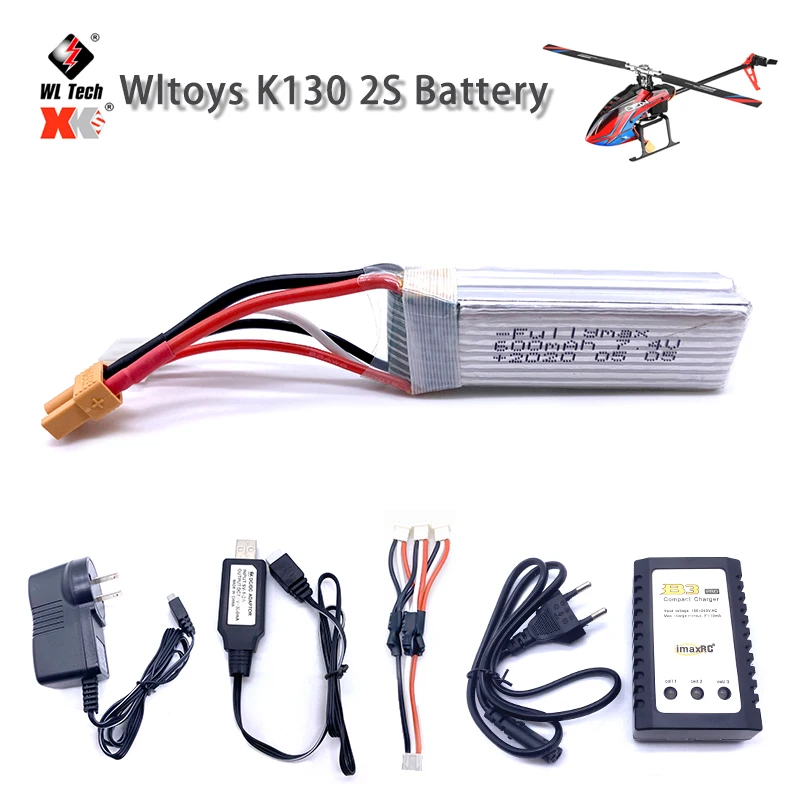 Wltoys XK K130 Литий Полимерный Аккумулятор 7 4 в 600 мАч 2S аккумулятор для