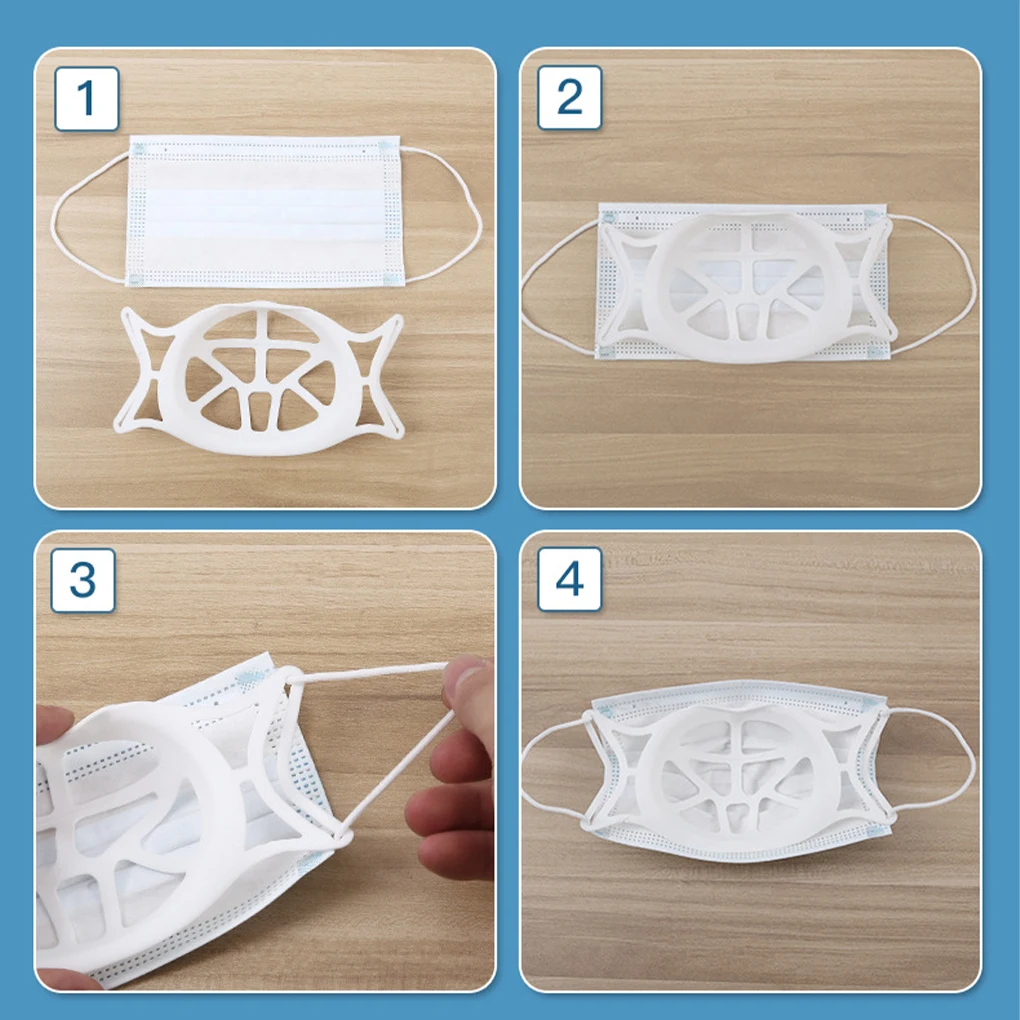 5pcs Reusable Mouth Mask Support Breathing Assist Mask Inner Cushion Bracket Food Grade Silicone 3D Mask Holder Breathable Valve images - 6