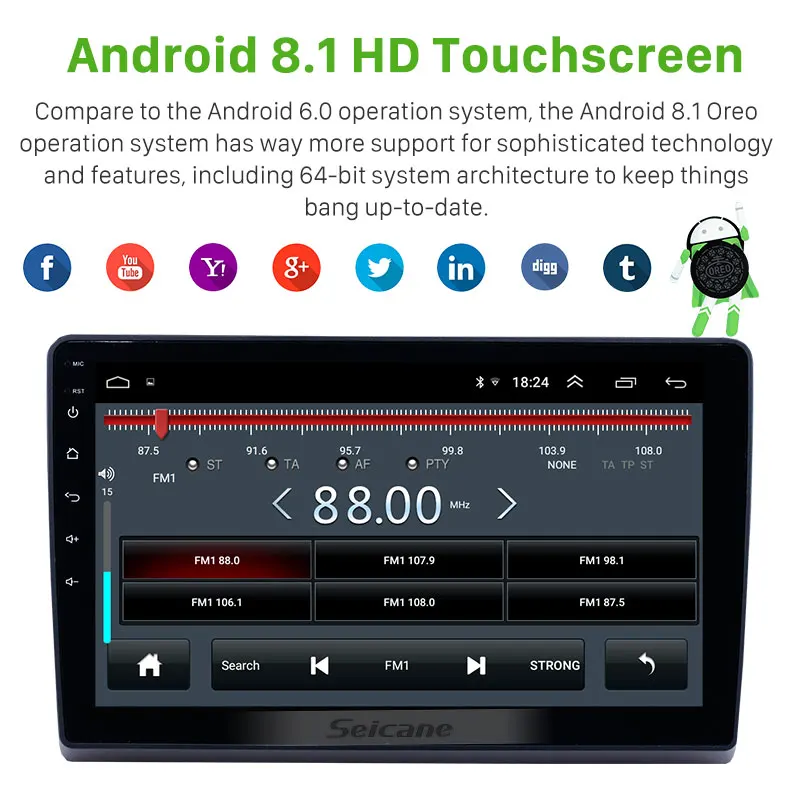 Seicane 10,1 дюймов Android 8,1 Автомобильный gps радио для 2009 2010- Ford транспорт поддержка Carplay SWC 2din автомобильный мультимедийный плеер