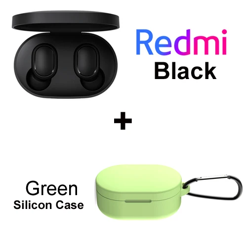 add Green case Xiaomi Redmi Airdots, оригинальные беспроводные наушники Xiaomi, TWS, глобальная версия, голосовые Bluetooth 5,0, шумоподавление с микрофоном - Цвет: add Green case