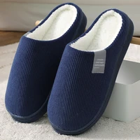 mens womens slippers solid color fallwinter home mens warm indoor beadroom slippers mens striped cotton slippers
