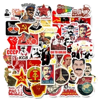 three ratels 50pcs not repeat stalin ussr cccp graffiti stickers for laptop luggage guitar skateboard waterproof toy sticker