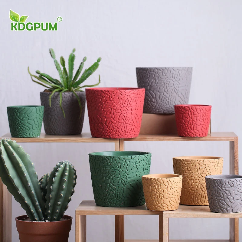 

Modern Handmade Ceramic Flowerpot Nordic Creative Water Cube Texture Succulent Flowerpot Morandi Green Plant Flowerpot