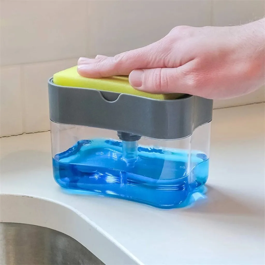 2-in-1Sponge стеллаж для выставки товаров дозатор жидкого мыла и губки Caddy 13 унций | Дом