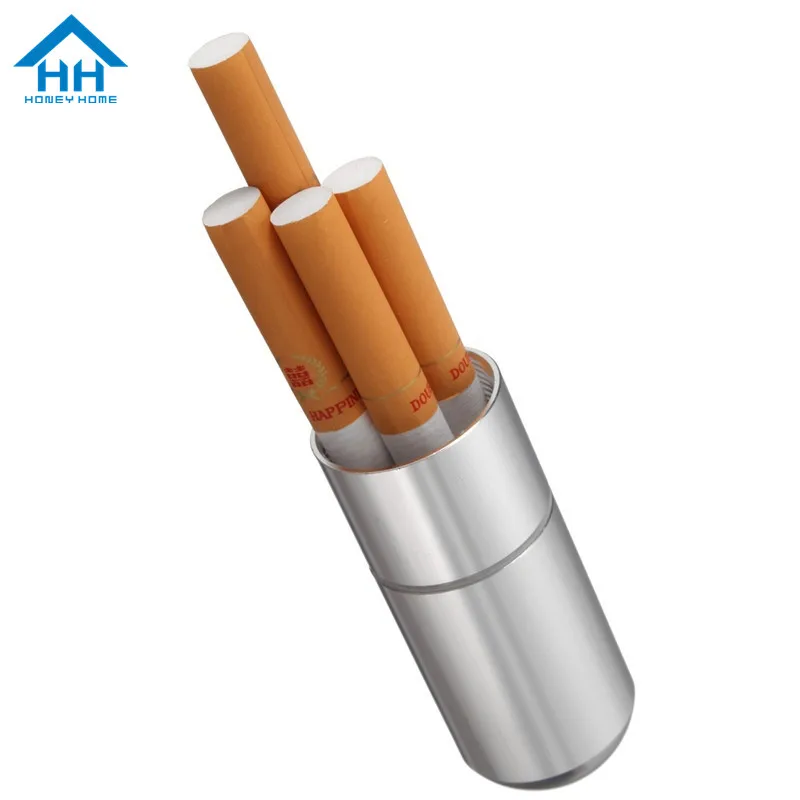 Футляр для сигарет серебристый из алюминиевого сплава водонепроницаемый 4 шт. |