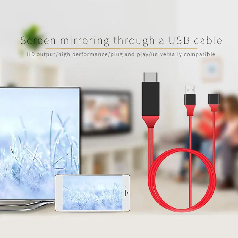 AHHROOU 1 м MHL к HDMI адаптер Micro USB 1080P HD ТВ кабель адаптеры для samsung Galaxy S7/S8/S8 Plus |