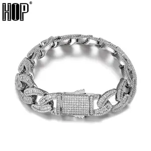 Hip Hop 15MM Baguette Cuban Link Chains Bling Iced Out CZ Setting AAA+ Cubic Zirconia Box Buckle Bracelet For Men Jewelry Hip Hop 15MM Baguette Cuban Link Chains Bling Iced Out CZ Setting AAA+ Cubic Zirconia Box Buckle Bracelet For Men Jewelry
