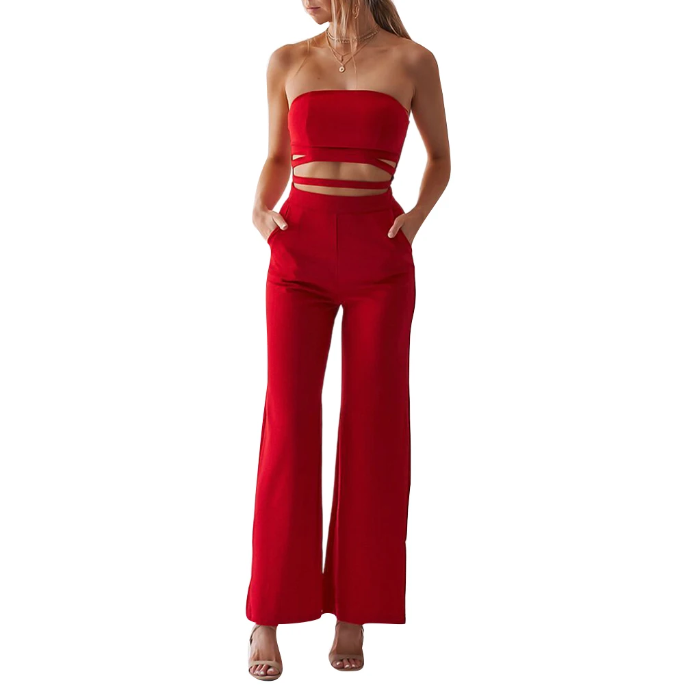 Сексуальные Женские однотонные комбинезоны с открытыми плечами летние открытые