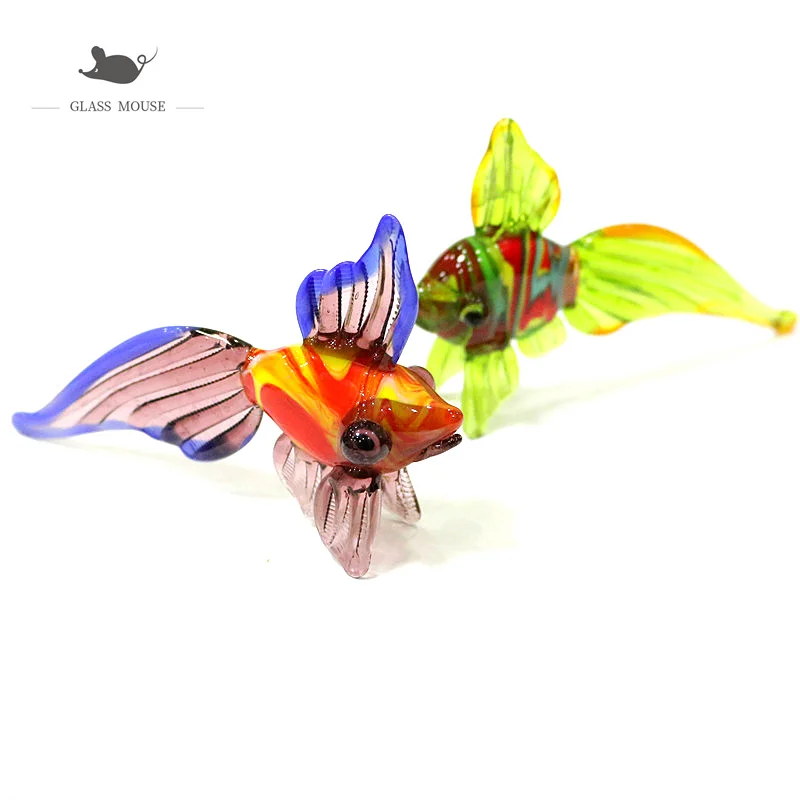 

Murano Glass Tropical Fish Figurine Colorful Cute Vivid Simulation Sea Animal Craft Ornament Home Aquarium Decoration Collection