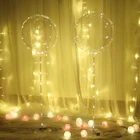 1 Набор, Креативный светодиодный шар с колонной, светящиеся Прозрачные Шары Bobo, светодиодные гирлянды для дня рождения, вечеринки, свадьбы, Декор