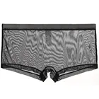 Мужские прозрачные трусы боксеры из сетчатой ткани, черные дышащие шорты, удобное нижнее белье для мужчин, A50, 2019