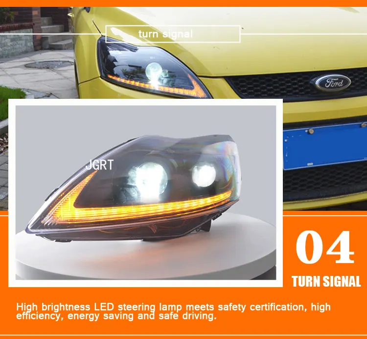 2 шт. автомобильный стиль светодиодный фары для Ford Focus 2009-2013 для фокусировки Головной фонарь светодиодный DRL Объектив двойной луч H7 HID Xenon bi xenon объектив