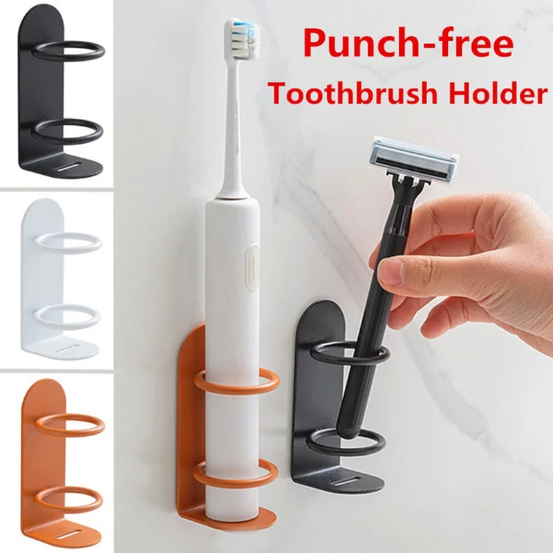 

1PC Shaver Toothbrush Stand Rack Organizer Electric Toothbrush Wall-Mounted Holder Space Saving Bathroom Accessory Storage Rack