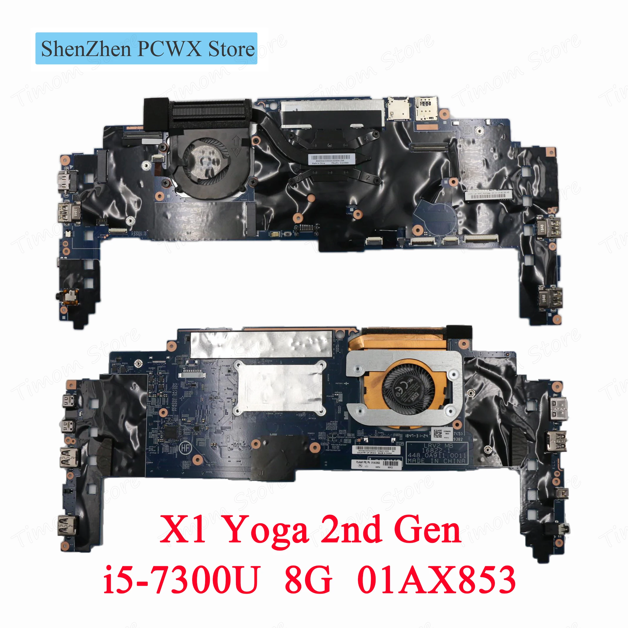 Для X1 Yoga 2nd Gen 20JD 20JE 20JF 20JG ThinkPad Встроенная Материнская плата LRV2 MB 16822 1 448.0A911.001 i5 7300U 8G