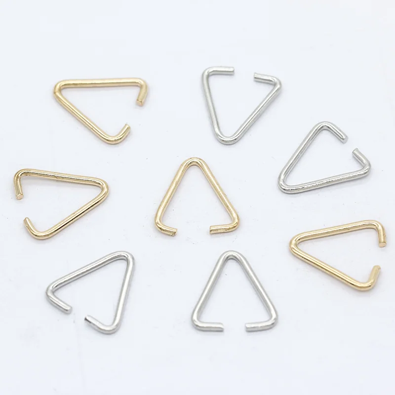 Позолоченное серебряное металлическое соединительное треугольное открытое