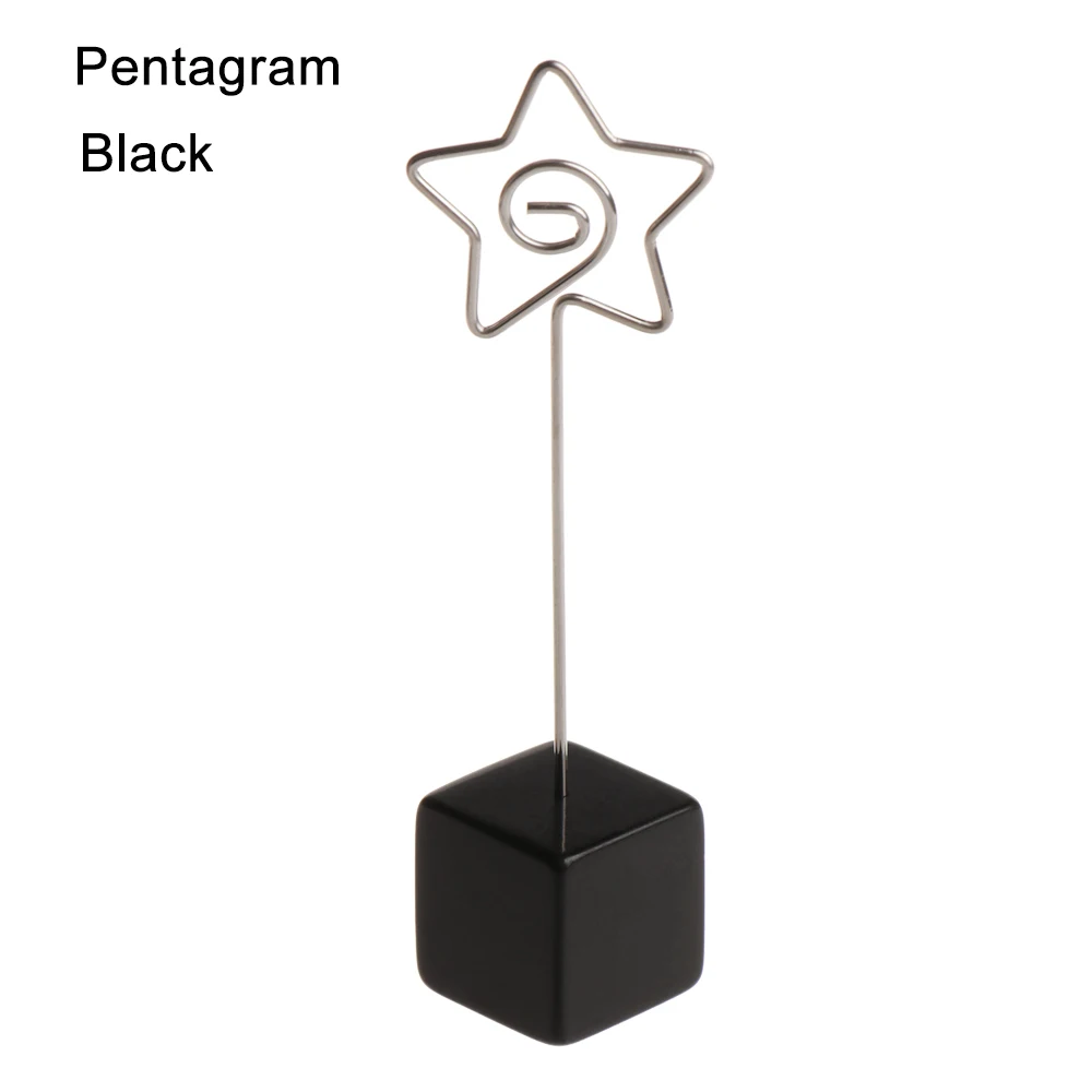 Pentagram1 Креативный круглый деревянный зажим для фото, памятка с именем и карточкой, подставка для заметок, товары для заметок, рамка для фотографий, настольная подставка для фотографий, свадебные принадлежности - Цвет: Pentagram1
