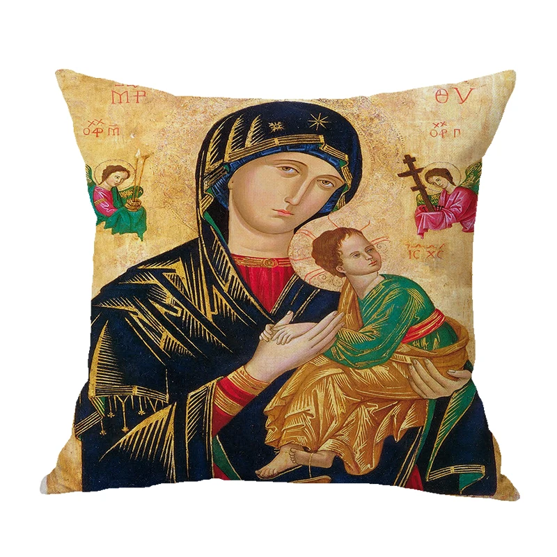 Наволочка из хлопка и льна с Христом пантокраратором наволочка православная