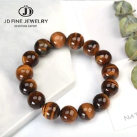 jd 8 size 4 18mm minimalist natural stone beads tiger eye bracelet charm natural stone braslet for man handmade casual jewelry