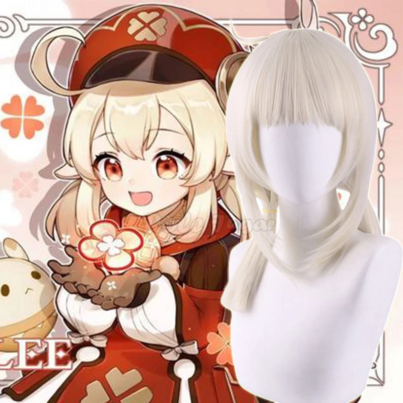 

Klee Cosplay Genshin Impact Cosplay Wig 45cm Short Wig Cosplay Anime Cosplay Wigs Heat Resistant Synthetic Wigs Halloween