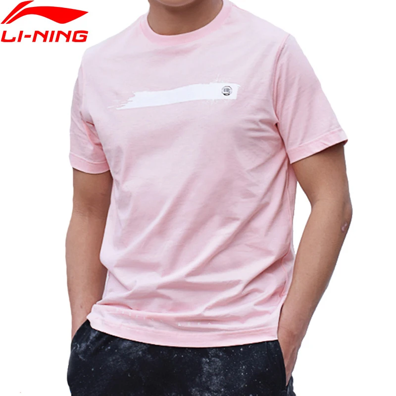 LI-Ning мужские баскетбольные майки, хлопок, дышащие, обычная посадка, подкладка, удобные спортивные футболки, футболка AHSN043 MTS2752