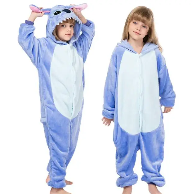 Детский фланелевый комбинезон-кигуруми HKSNG мультяшный Пижамный в виде животных