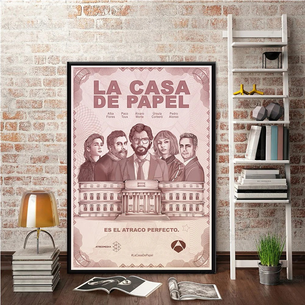 La Casa de Papel Холст Картина бумажный дом настенные картины для гостиной|Рисование и
