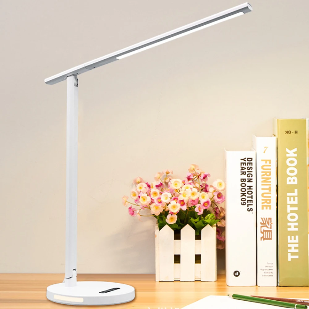 Многофункциональная настольная лампа для защиты глаз с беспроводным зарядным