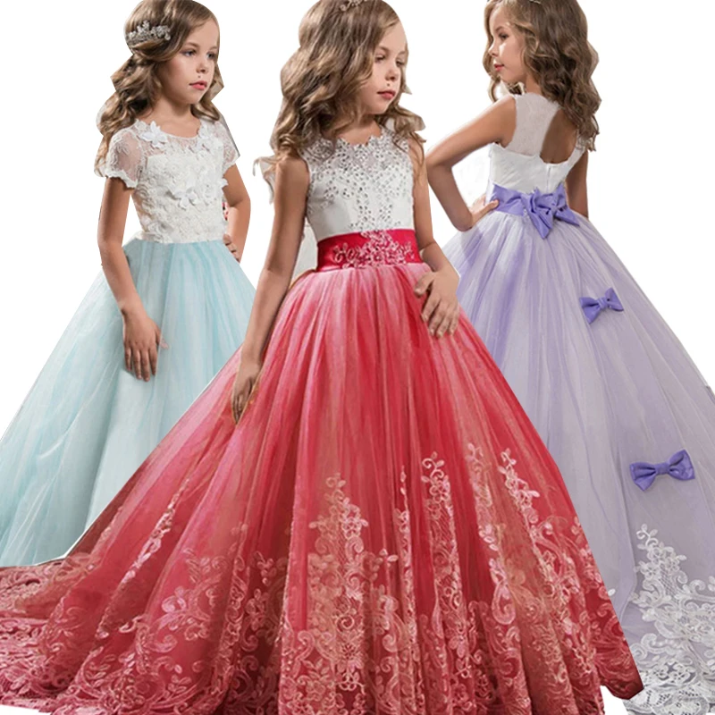 Зима 2019 платье подружки невесты для девочек детские платья одежда кружевное