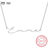 customized script name handmade necklace cursive 925 sterling silver nameplate birthday mothers day gift women choker jewelry
