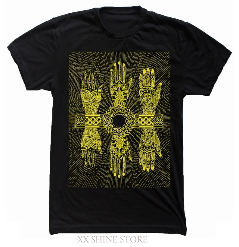 Мужская футболка с мистическими руками Священная Геометрическая