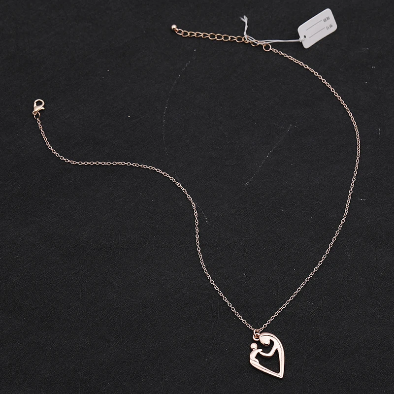 Rose Gold Color Pendant Necklace Parent-Child Mother's Day Theme Alloy Jewelry Adornment Heart-Shaped Mother's Love Necklace