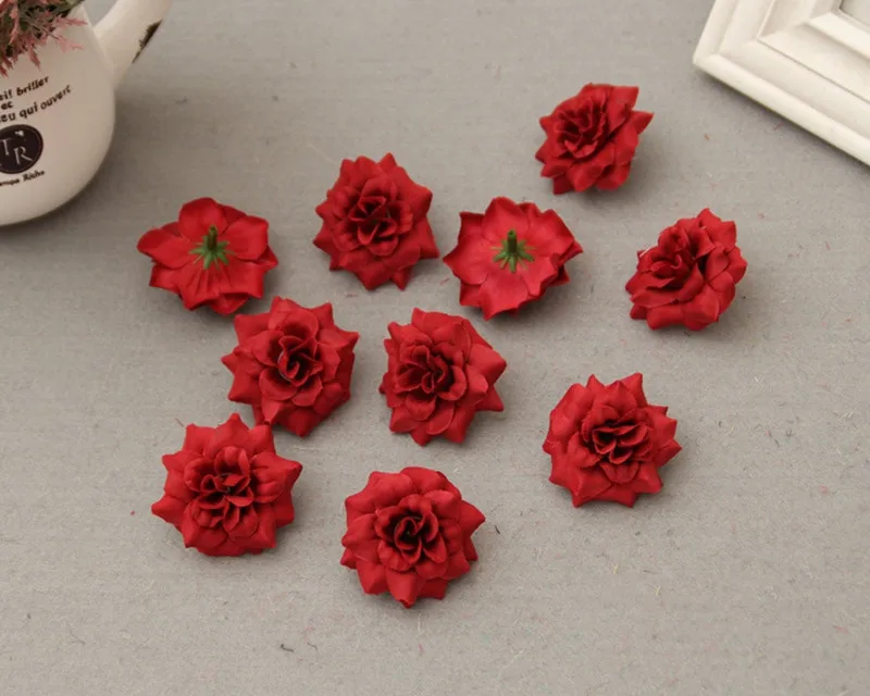 Цветные Искусственные цветы Весенняя голова розы 10 шт. Свадебные украшения