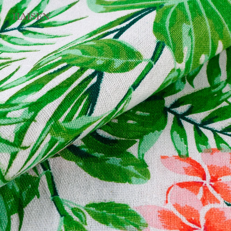 Тканевая ткань из хлопка и льна с цветочным принтом для квилтинга шитья сделай