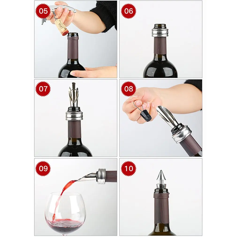 

5pcs/set Creative Gift Wine Bottle Corkscrew Wine Bottle Shape Opener Kitchen Tools beer Jar Bottle opener Wine Bar