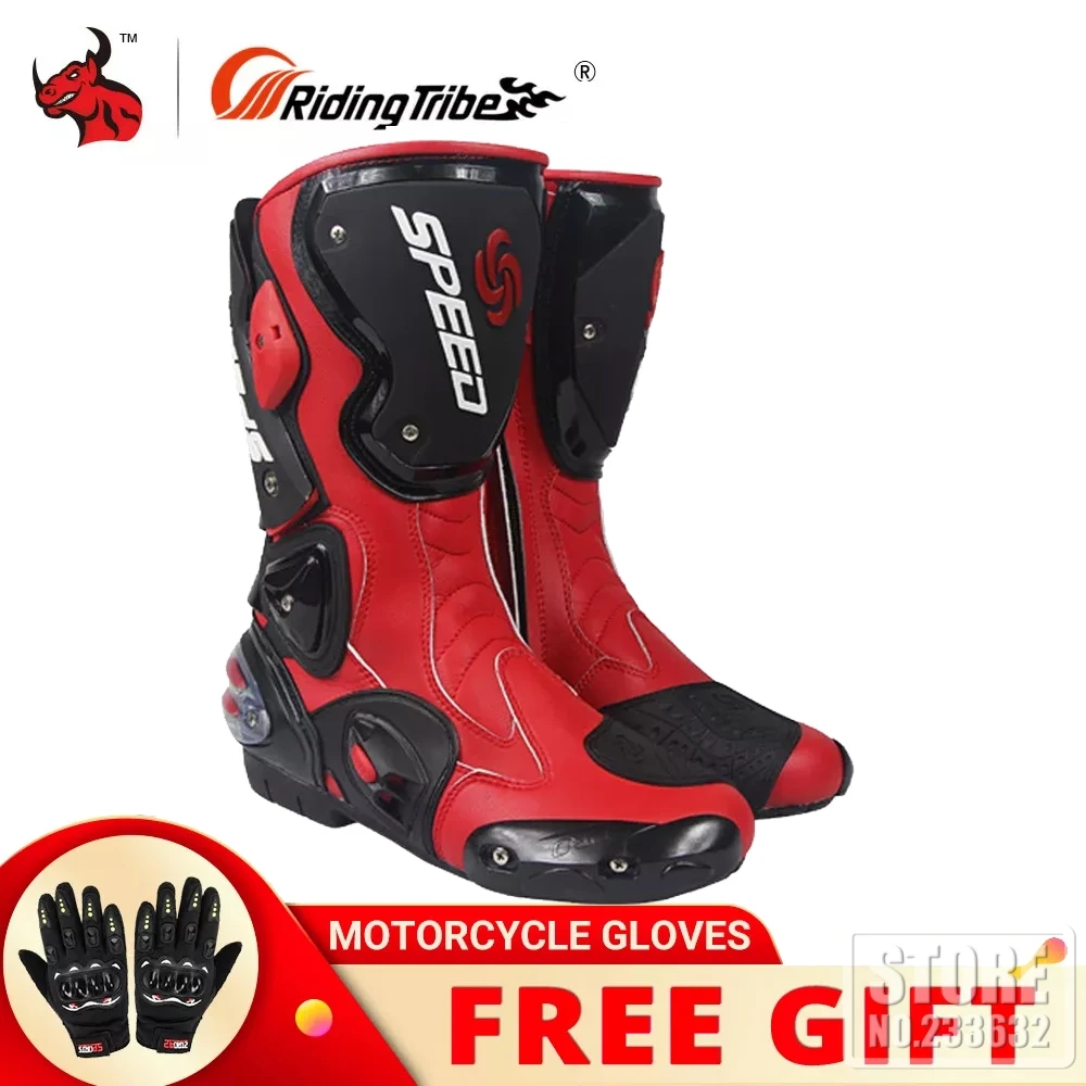 Мотоциклетные сапоги PRO-BIKER кожа микрофибра мужские для скоростных гонок