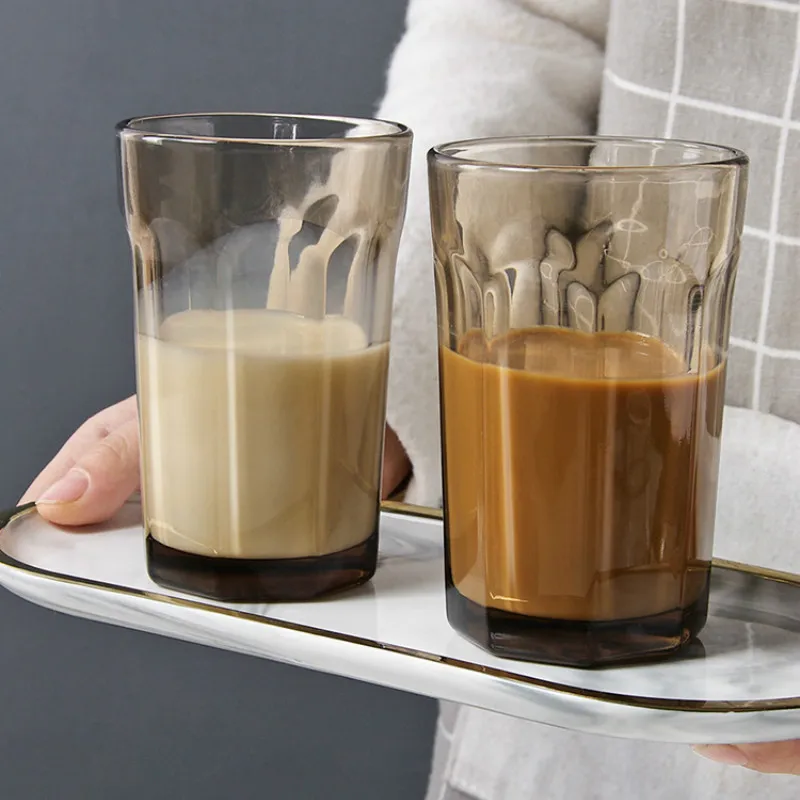 

4PCS Transparent glass cup set thickened milk cup household breakfast drinking cup can be heated in the microwave mx12061127