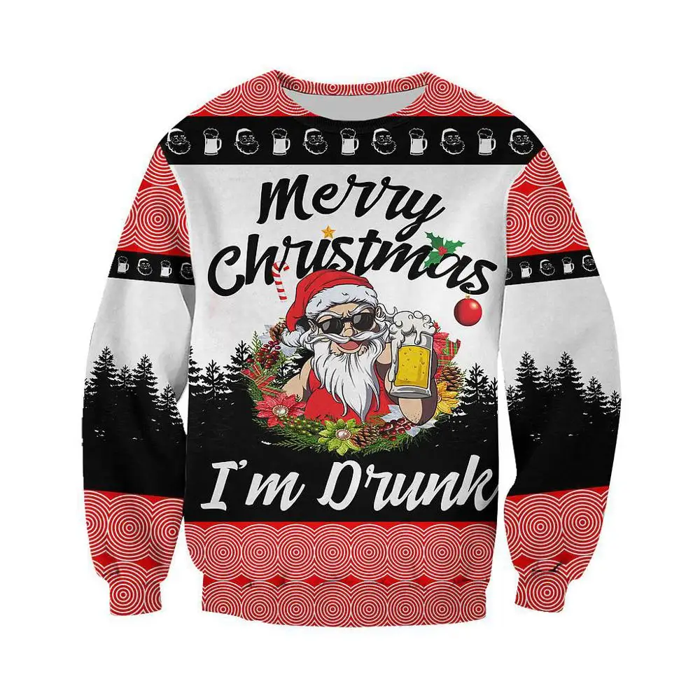 

Im Drunk Christmas 3D Full Printed Hoodie Men Women Harajuku Zipper Pullover Sweatshirt Unisex Casual Jacket Tracksuit Hooded
