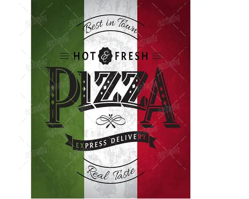 

Italian Pizza Vintage Metal Signs Pizza Shop Kitchen Home Decor Retro Fast Food Ads Art Wall Poster Tin Signs