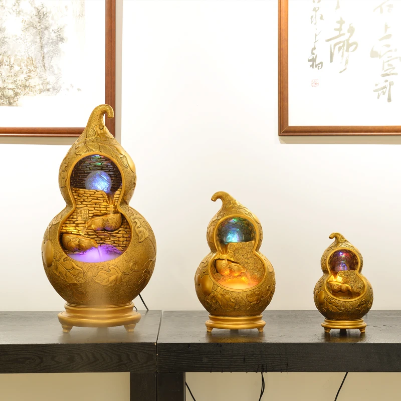 

Feng Shui Wheel Water Fountain Gourd Lucky Decoration Home Living Room Interior Running Opening Gift Good Fortune Ball