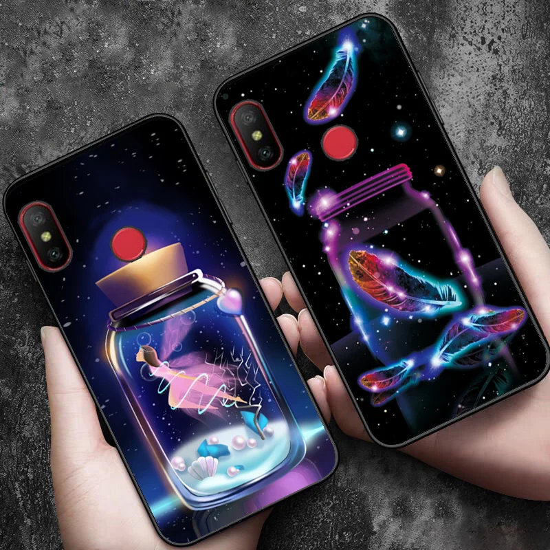 Красивый чехол для телефона с цветами для Xiaomi Redmi Note 5 6 7 Pro, чехол, черный ТПУ для Redmi Note 4X4, чехол для Redmi 6A 7A, задняя крышка