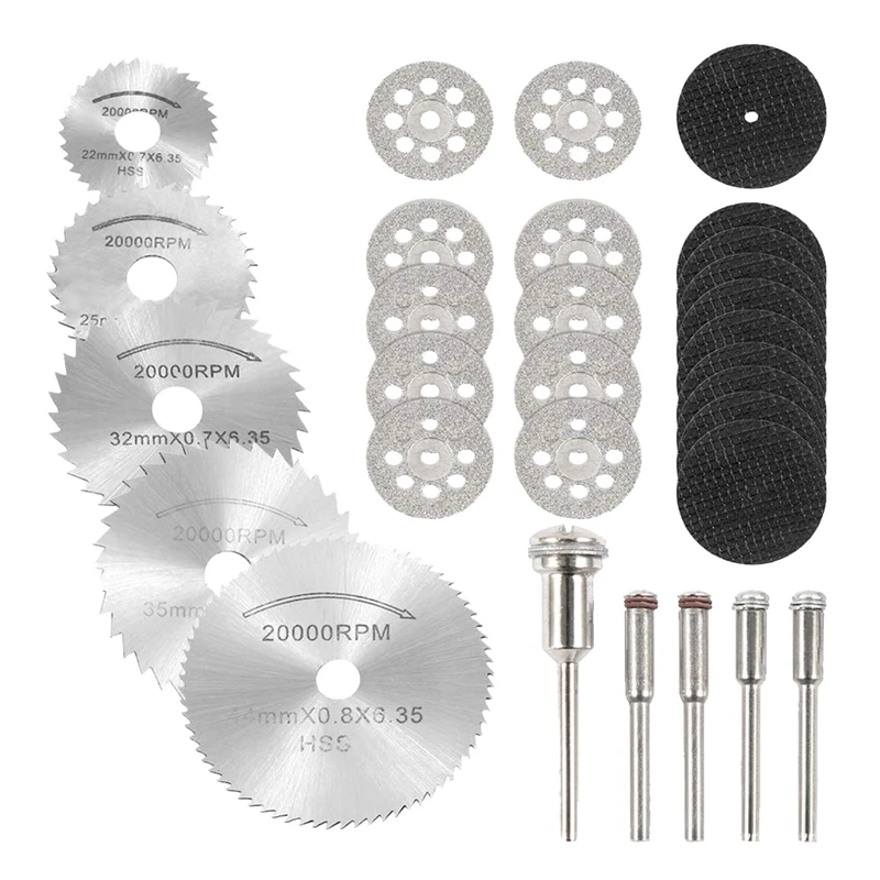 

ABSF 30Pc Diamond Cutting Discs Vented Diamond Cutting Disc Kit Resin Cutting Wheels High Speed Steel Saw Blades with Handles
