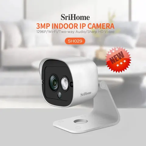 Srihome SH029 3,0 Мп Мини Wi-Fi IP-камера Умный дом ночное видение мобильный вид человек тревожная сигнализация двухстороннее аудио CCTV радионяня