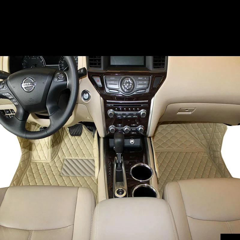 Lsrtw2017 кожаные автомобильные коврики для Nissan Pathfinder 2013 ковер 7 мест коврик