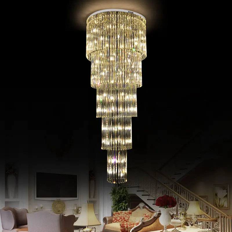 Modern Crystal Staircase Chandelier For Living Room Luxury Cristal Led Hanging Lamp Indoor LED Creative Design Light Fixture | Освещение