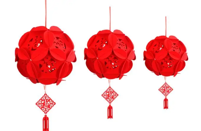 

Non-Woven Fabric Beautiful Traditional Festivous Lucky Lantern Chinese Red Lantern Chinese Lantern Ornaments Home Decoration