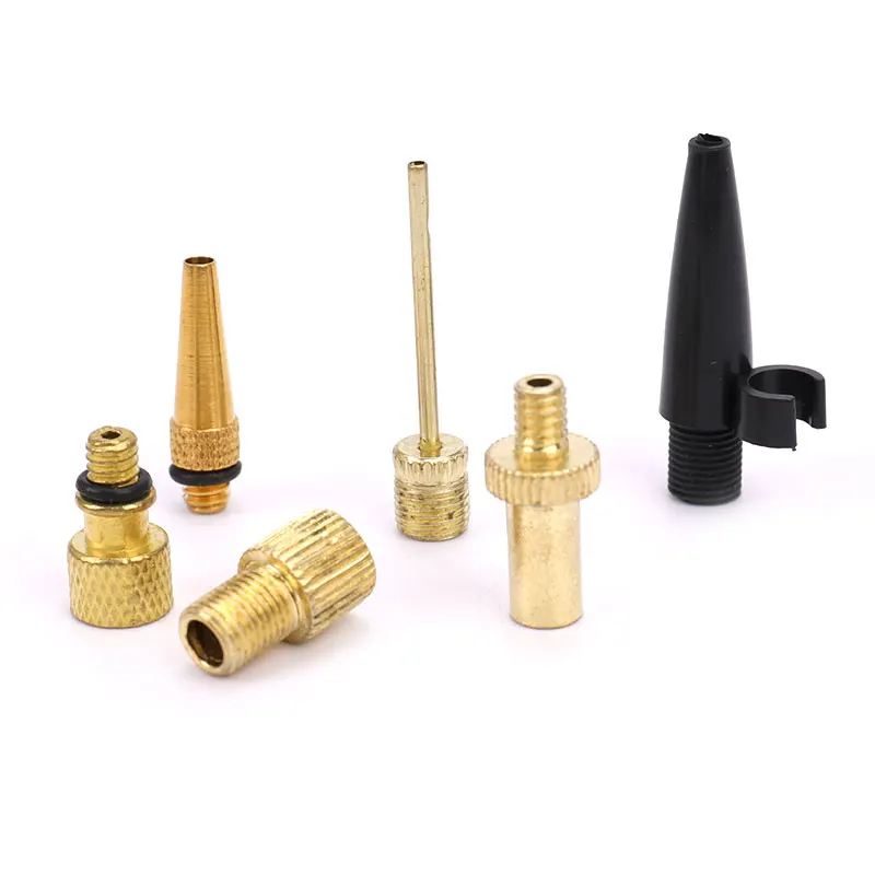 

Адаптер клапана для велосипеда, медная надувная помпа для дорожного велосипеда, комплект насадок, адаптер для ниппеля Presta Schrader