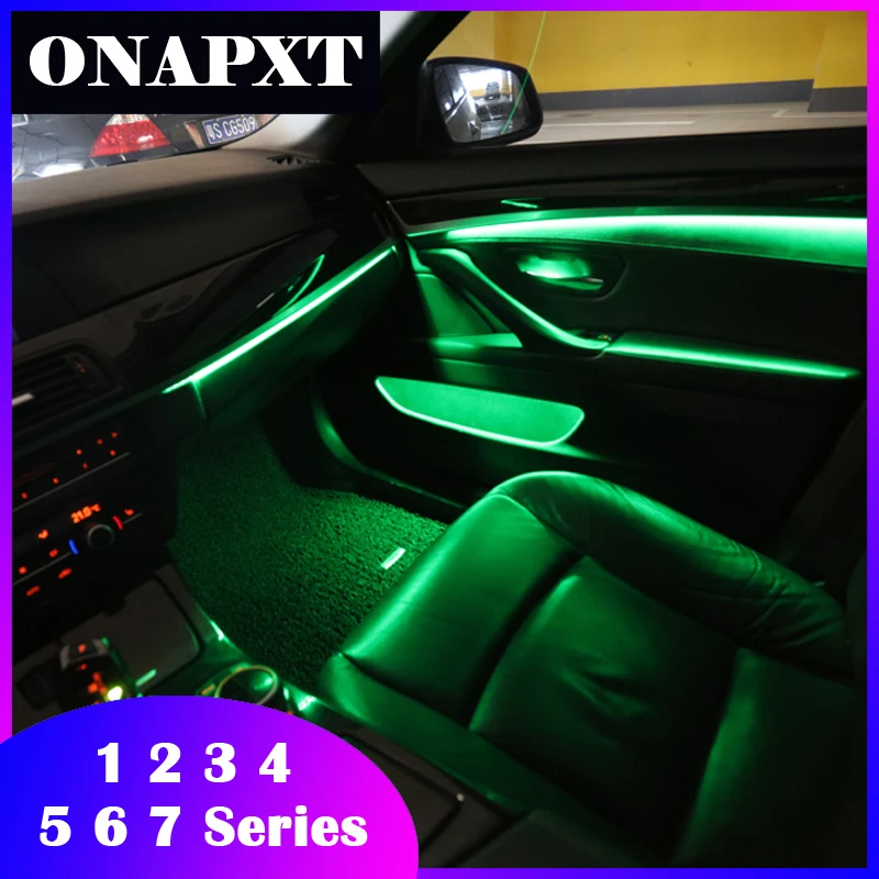 

9-Color Set For BMW 1 2 3 4 5 6 7 series Car Interior Door Panel Bowl Handle Armrest Light LED Stripe Ambient light 2010-2017
