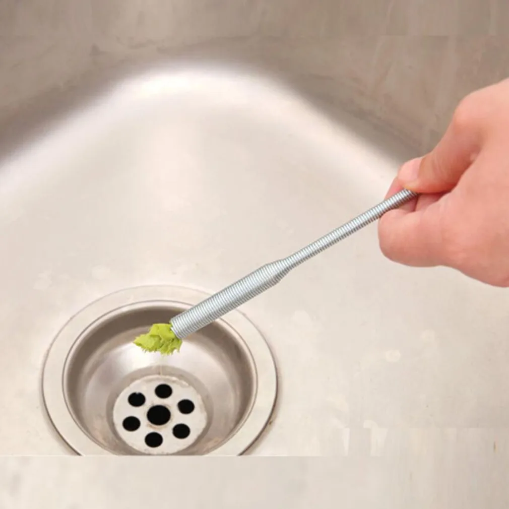 

Bathroom Kitchen Spring Sewer Dredging Tool Bendable Sink Tub Toilet Hair Filter Pipe Clean Hook Dredging Tools