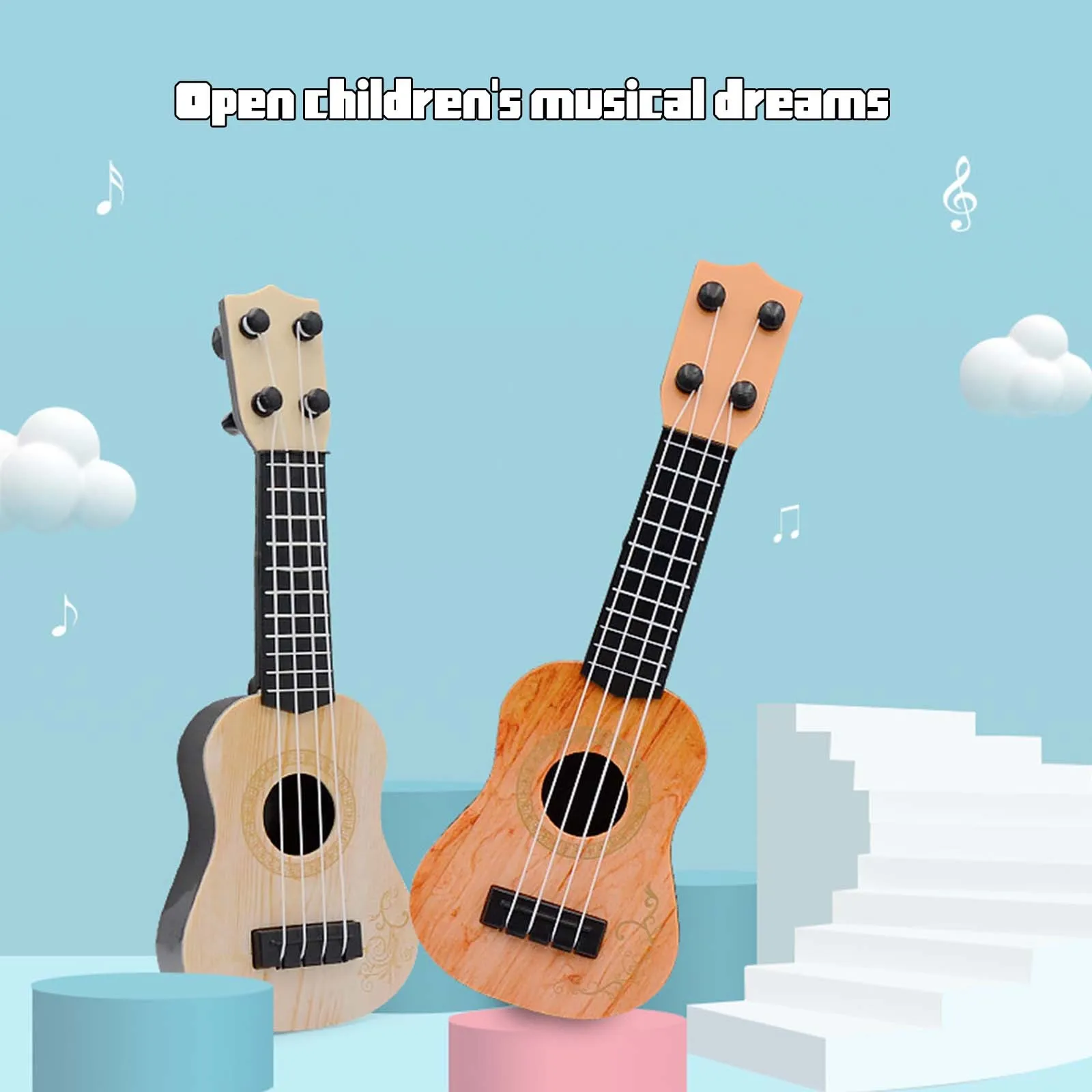 

Children's Toy Ukulele Guitar Musical Instrument Suitable For Children Instruments With Learning Book Kalimba Piano Christmas