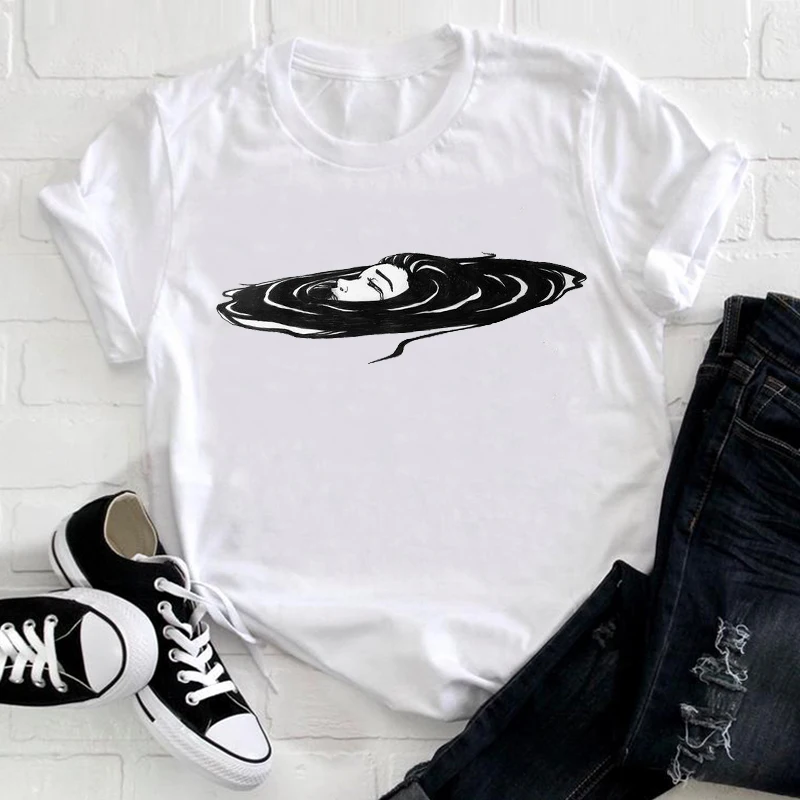 

Women Clothing Face Funny Trend Style 90s Fashion Short Sleeve Summer Clothes Print Tshirt Female Tee Top Graphic T-shirt
